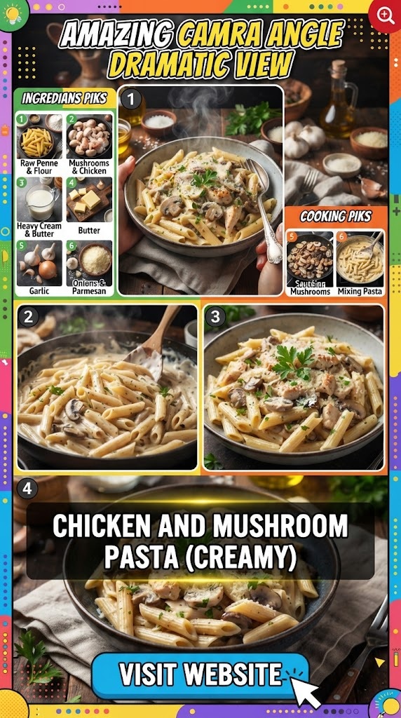 Chicken and Mushroom Pasta (Creamy)