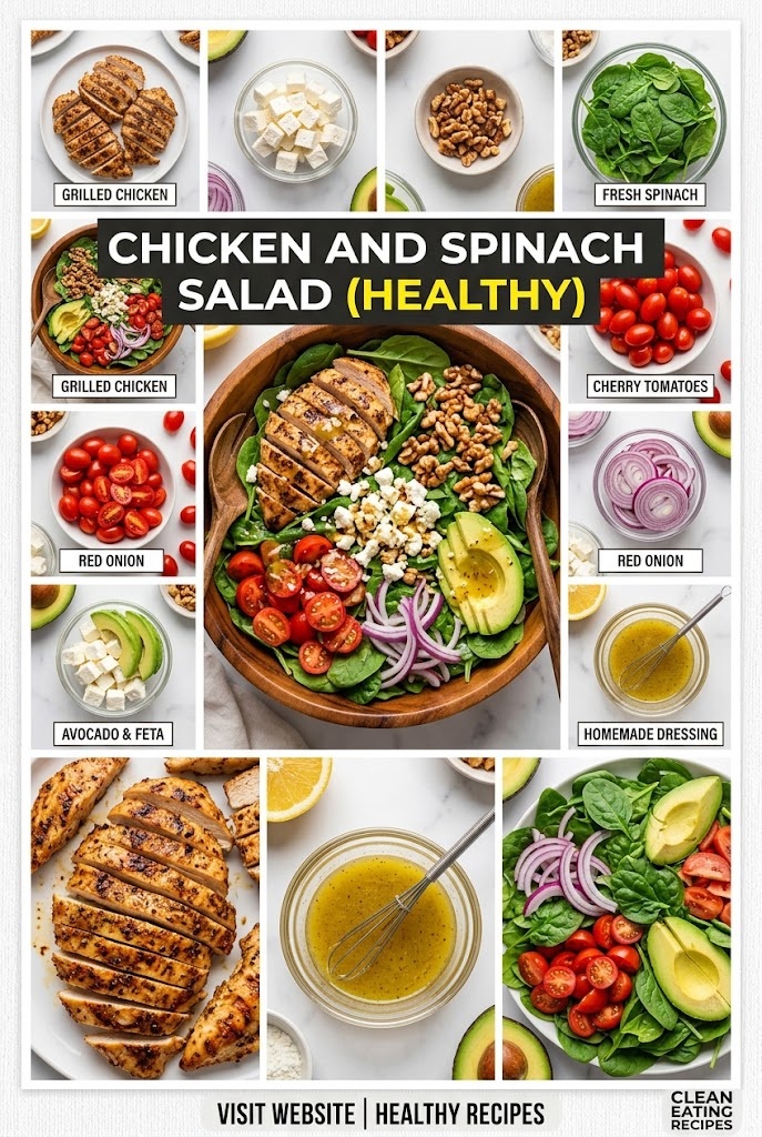 Chicken and Spinach Salad (Healthy)