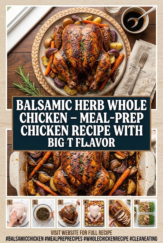 Balsamic Herb Whole Chicken – Meal-Prep Chicken Recipe With Big Flavor